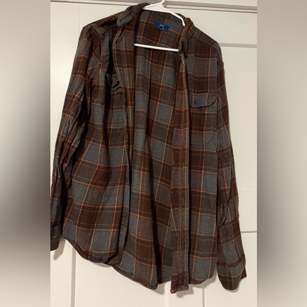 George Brown & Gray Plaid Lightweight Shirt Jacket